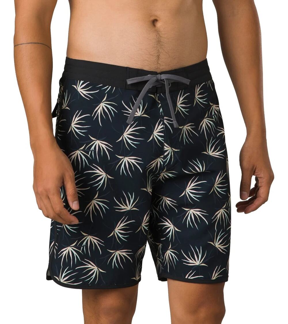 PrAna Men's 31 Black Bloom Vintage Boardshorts 6” Surfing Swim Trunks N10-14